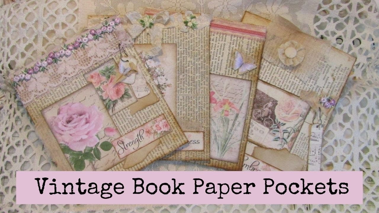 Vintage Book Paper Pockets