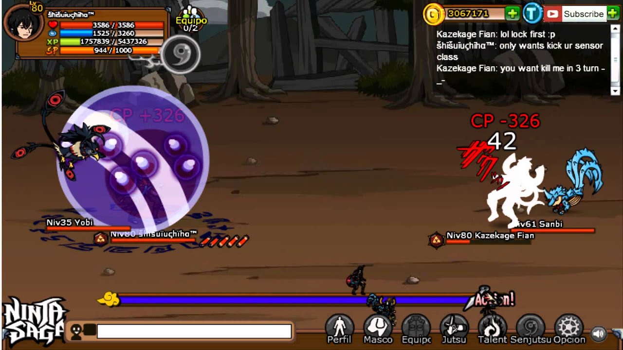 Ninja Saga PvP Random #1 Eight Extremities Strategy