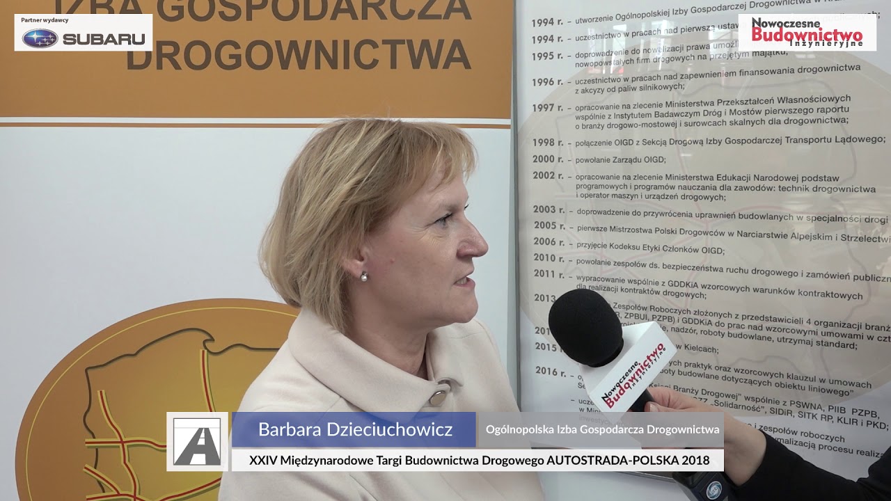 Barbara Dzieciuchowicz, OIGD – Targi AUTOSTRADA-POLSKA 2018