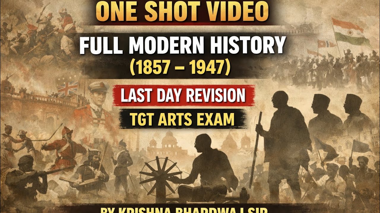 ONE SHOT Modern Indian History (1857–1947) | Full Revision | TGT Arts Last Day Preparation