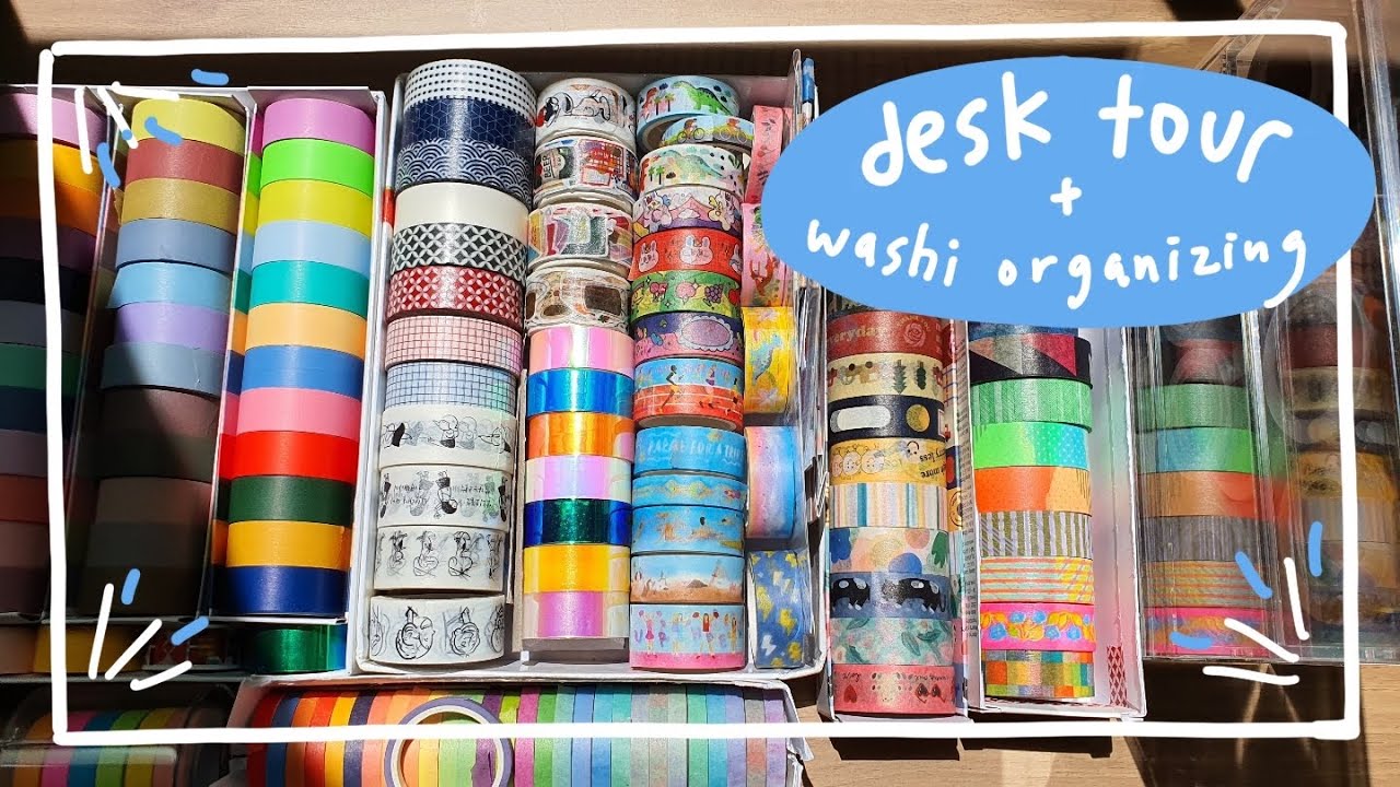 Desk Tour (Korean Stationery) + Organizing Washi Tapes