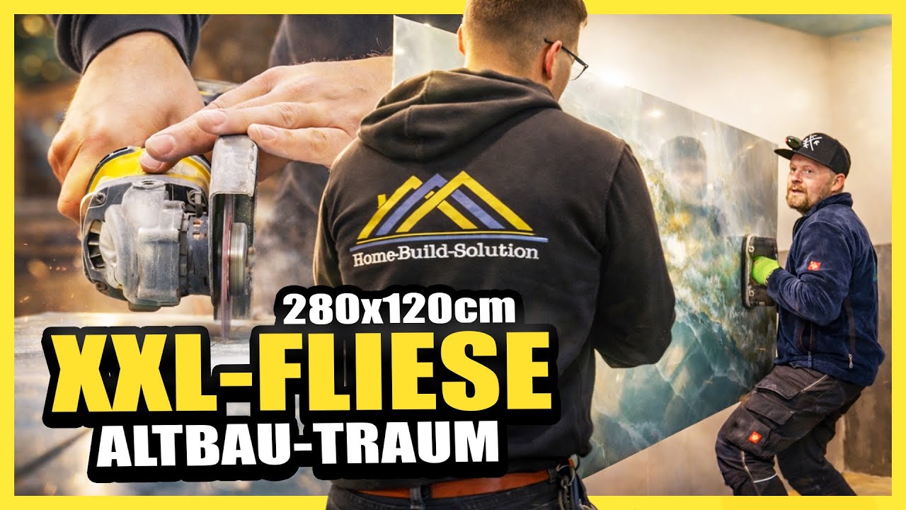 Riesige XXL-FLIESE durchs Treppenhaus tragen & verlegen im Altbau-Traum! | Home Build Solution