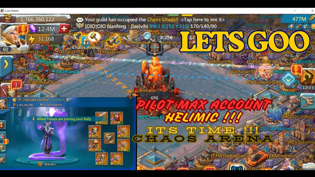 [ 🔴LIVE ] LORDS MOBILE | CHAOS ARENA WITH MAXXX ACCOUNT !!!!