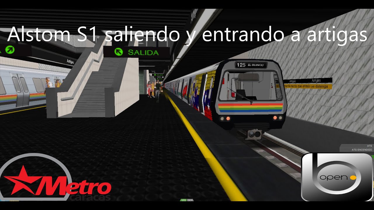 Alstom S1 repotenciado 100 por el metro saliendo y entrando de artigas