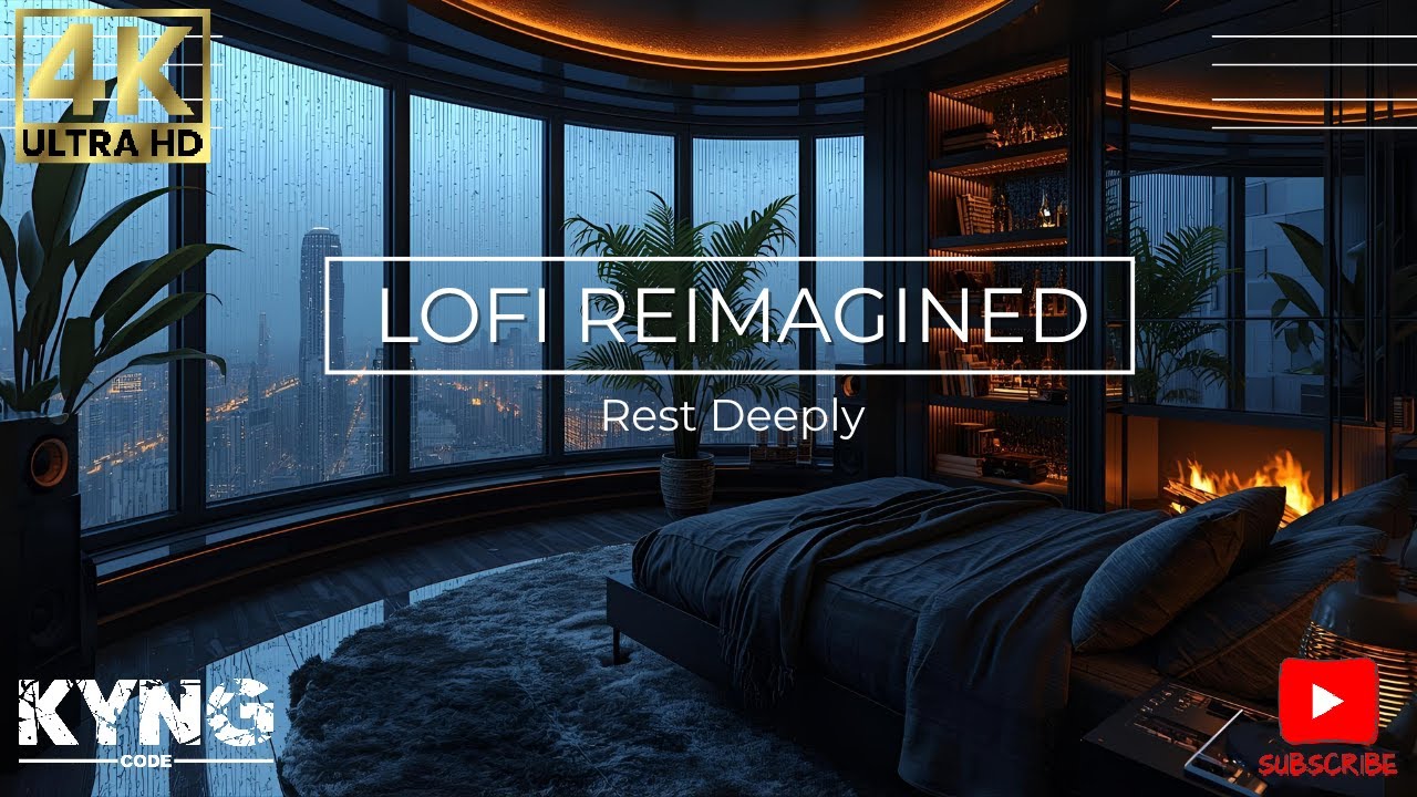 Calming LOfi Atmosphere, Peaceful Ambience w/ Fireplace, Thunderstorm, Rain [NEW [HQ] LOfi]