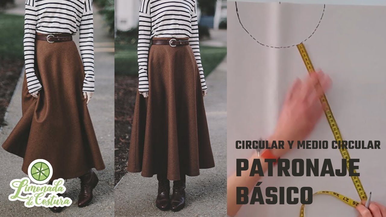 💚FALDA CIRCULAR O MEDIO CIRCULAR 🤷🏽‍♀️ ¿Cuál es la diferencia? ✂️ Patrón paso a paso