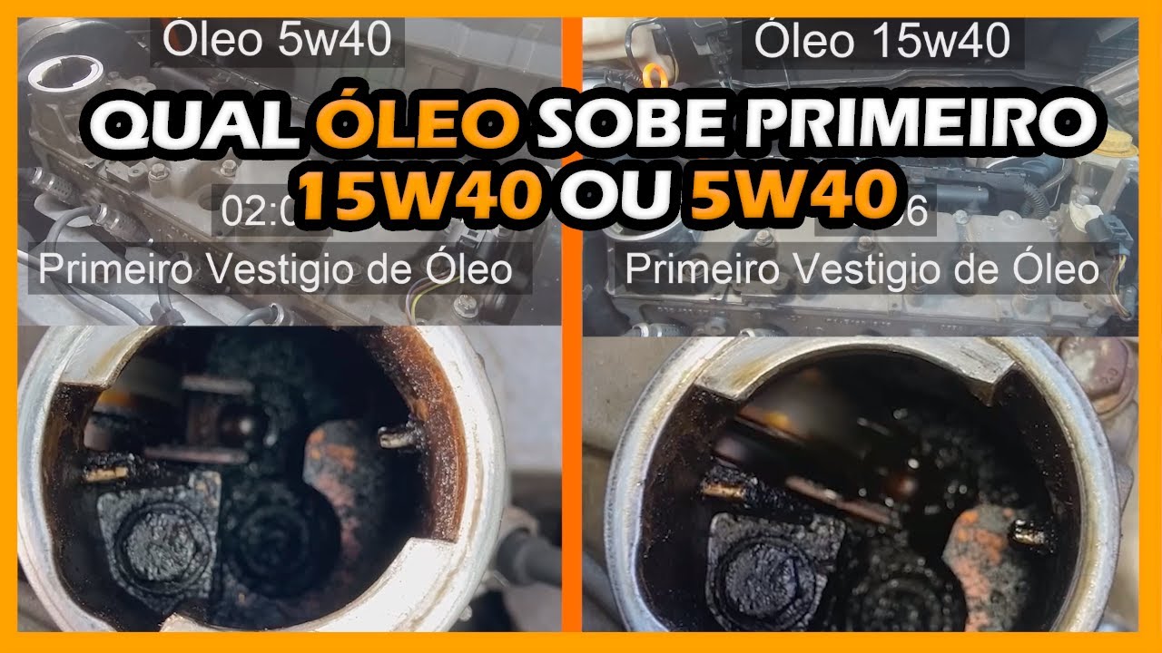 Compara&ccedil;&atilde;o de QUANTO tempo demora para subir o &oacute;leo 15w40 contra o 5w40.