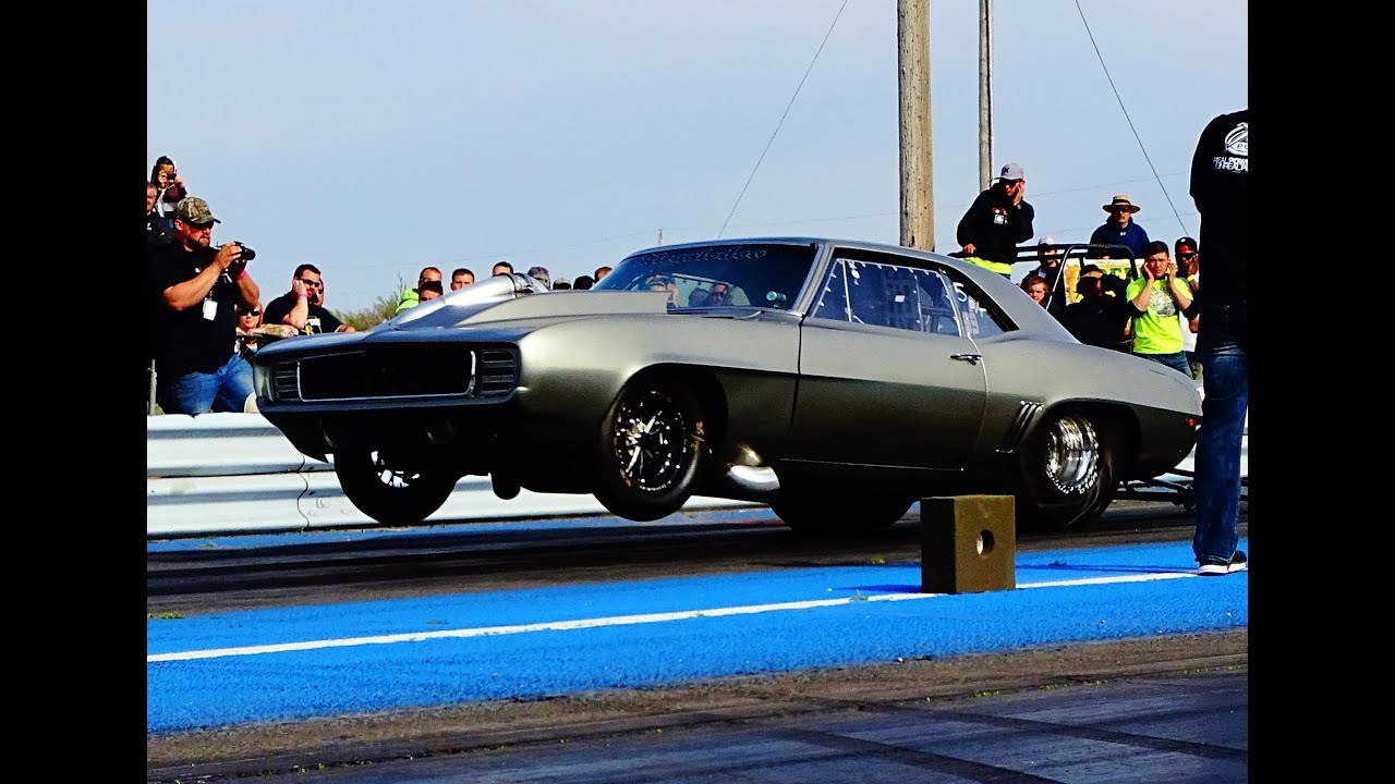 Megaladon 1969 procharged Camaro no prep mayhem national no prep racing association