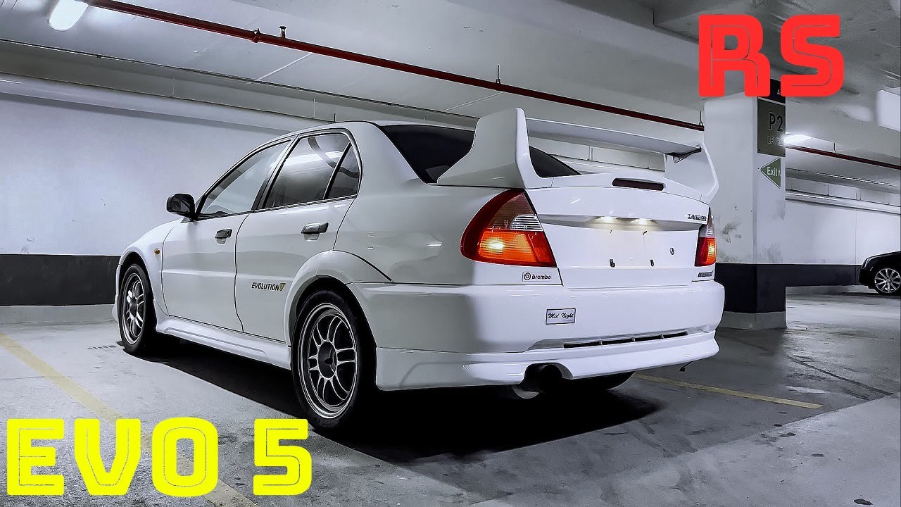 Mitsubishi EVO 5 rs nice exhaust sound pov + lunch