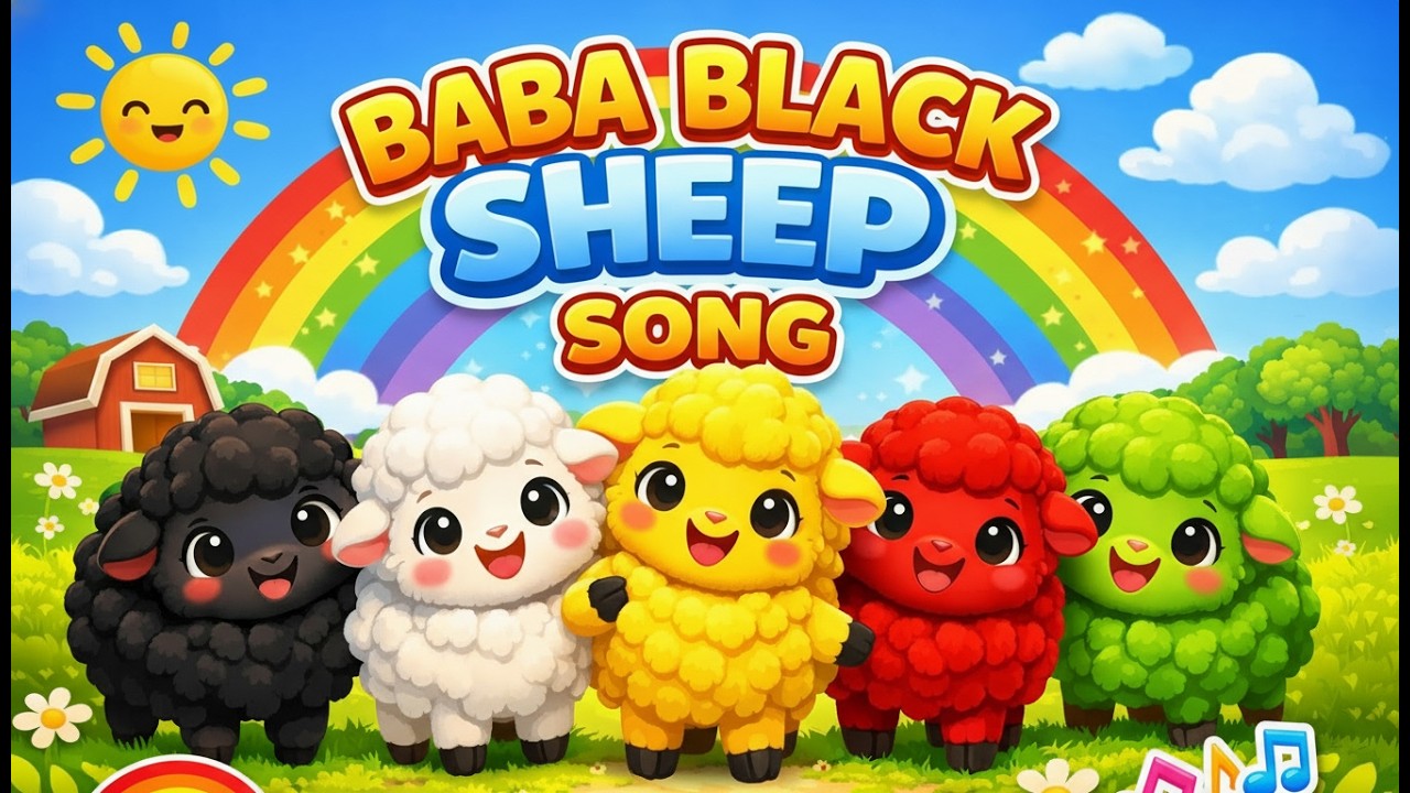 Baba Black Sheep Song 🐑 | Colors Sheep Nursery Rhymes for Kids | Baby Songs