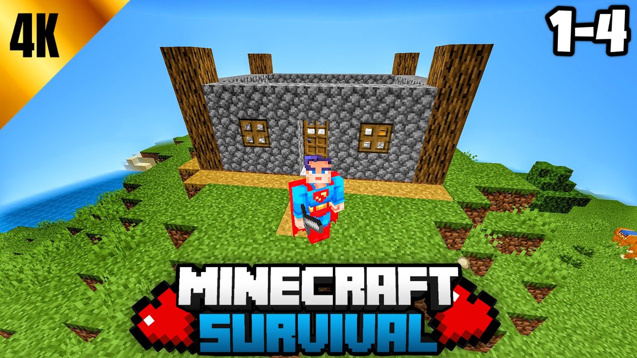 Minecraft Survival Gameplay – 4 Days Progress | No Commentary (Relaxing/Cozy/ASMR)