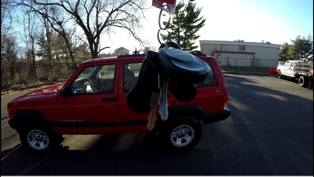 4K Review 1999 Jeep Cherokee Sport 4WD Red XJ Virtual Test-Drive & Walk-around