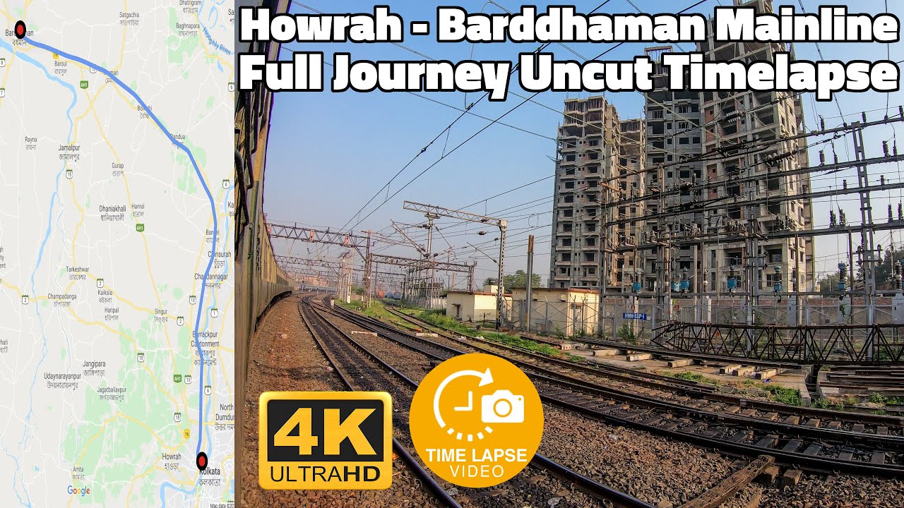 Howrah Barddhaman Main Line Full Route Uncut Journey Timelapse | Kolkata Suburban GoPro Hyperlapse