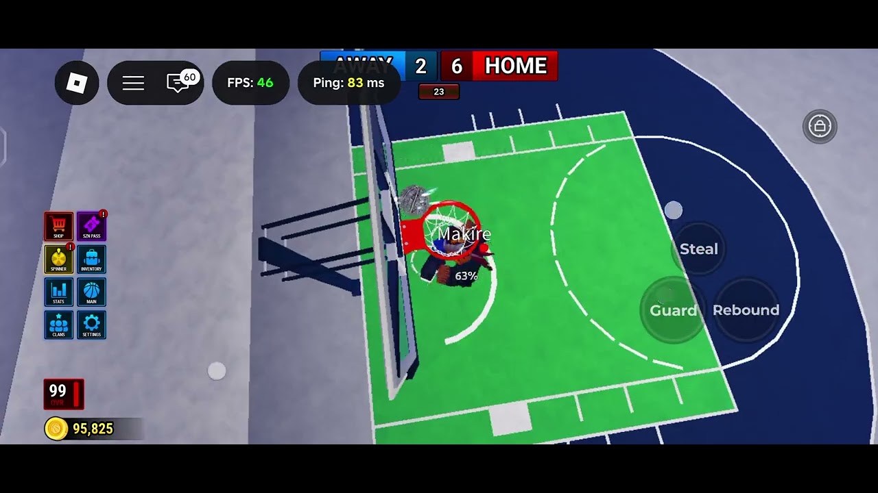 Playing a guy with the weirdest mag ever.. in basketball legends| roblox