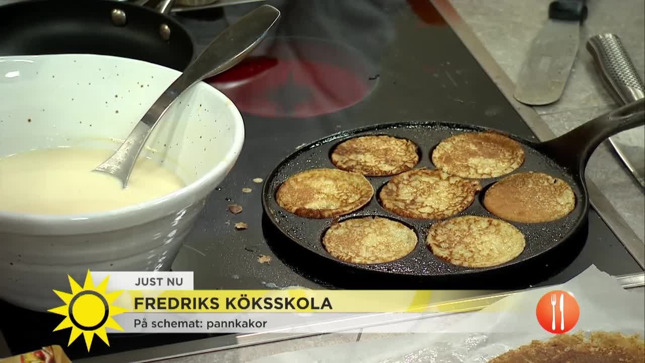 Pannkaksskola med Fredrik Eriksson – så gör du plättar, crepes och ungspannkaka - Nyhetsmorgon (TV4)