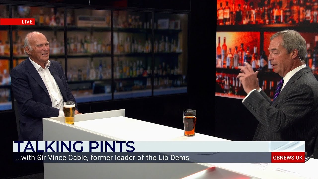 Nigel Farage Talking Pints with Sir Vince Cable, former leader of Lib Dems