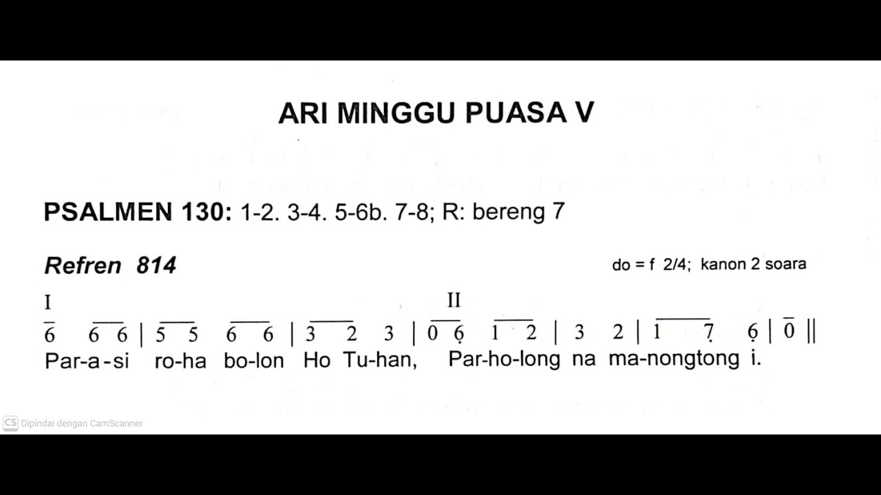[Batak Toba] Minggu, 22 Maret 2026 - ARI MINGGU PUASA V (Palimahon) - Psalmen Hatopan - Taon A
