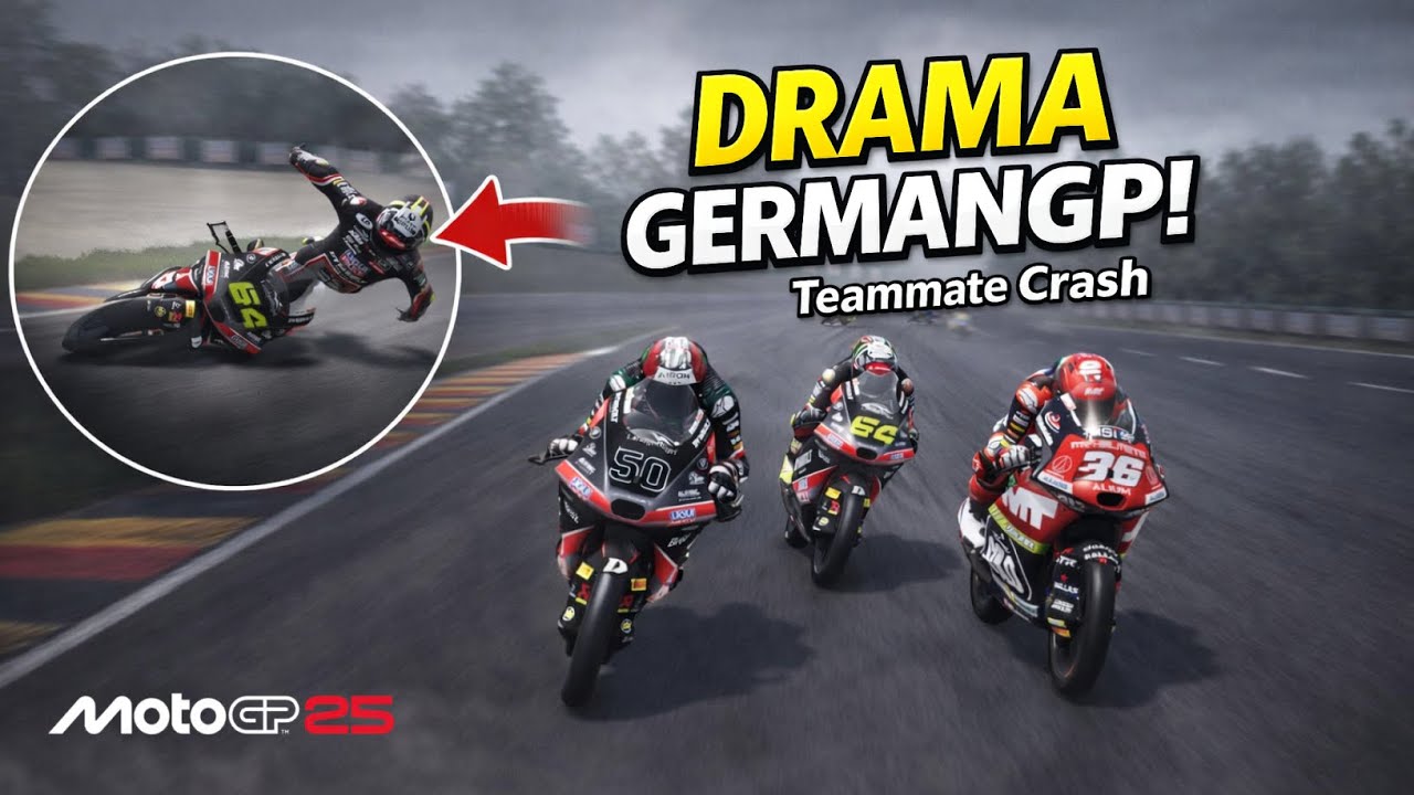DRAMA SENGIT GermanGP! Duel Kaiser vs Piqueras, Munoz Crash | MotoGP25 EP6