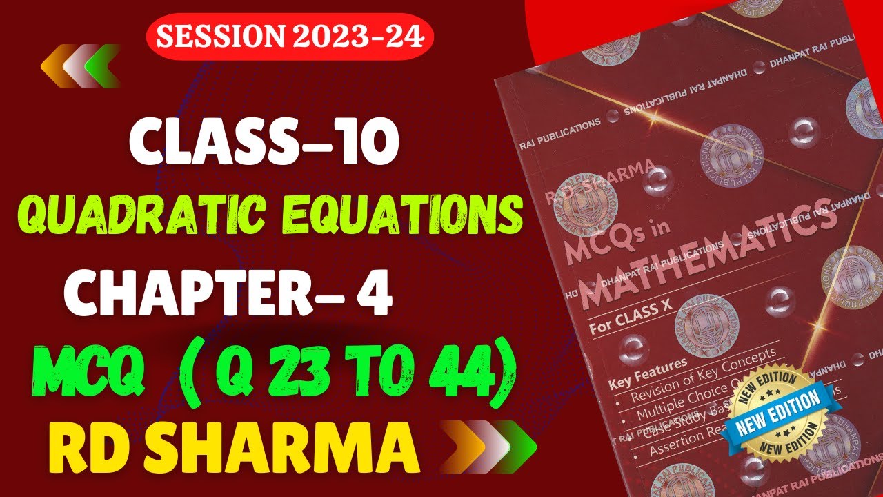 RD Sharma MCQs Solutions Class 10 Chapter 4 Quadratic Equations Multiple Choice Questions (MCQs)