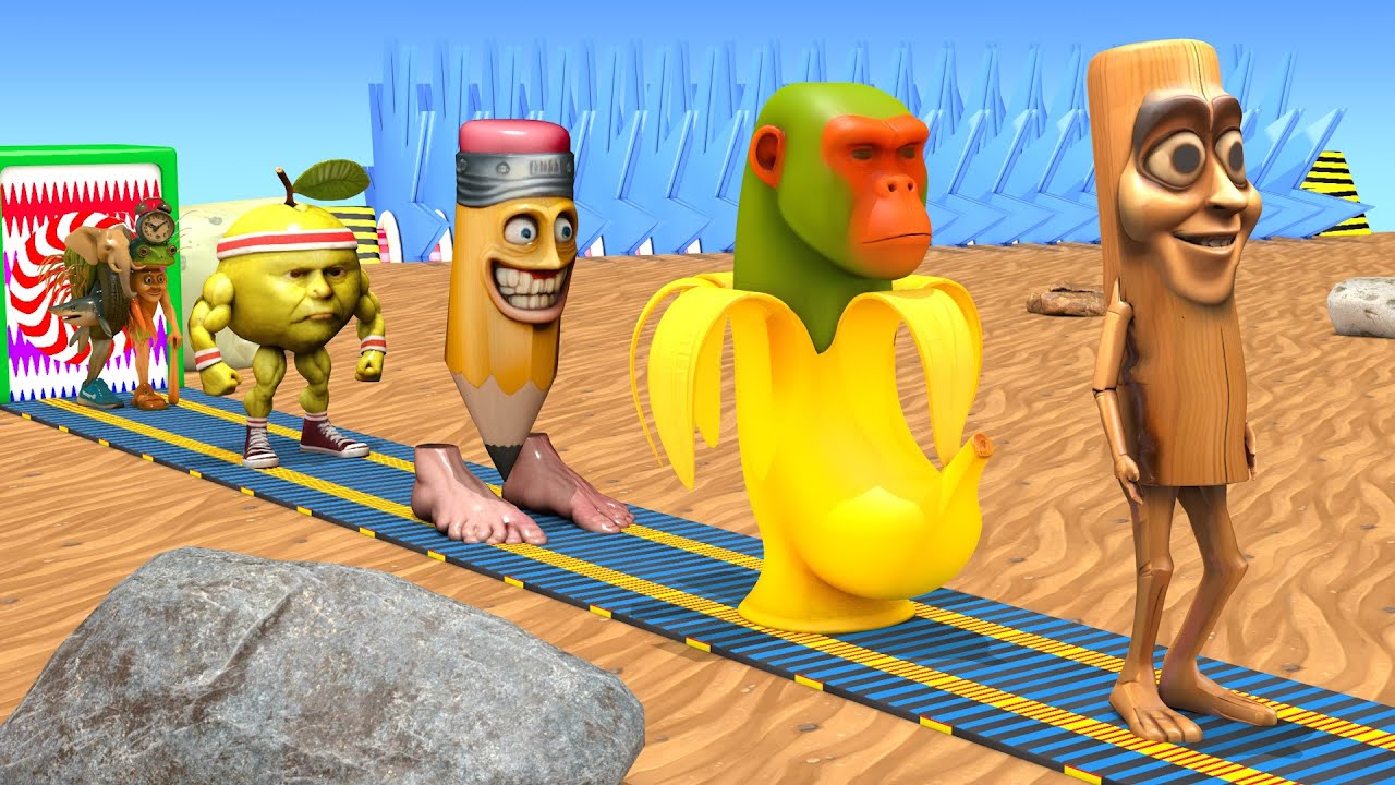 Long Slide Game With Cow Elephant Gorilla Hippopotamus Tiger 3d Animal Game Funny 3d Animals