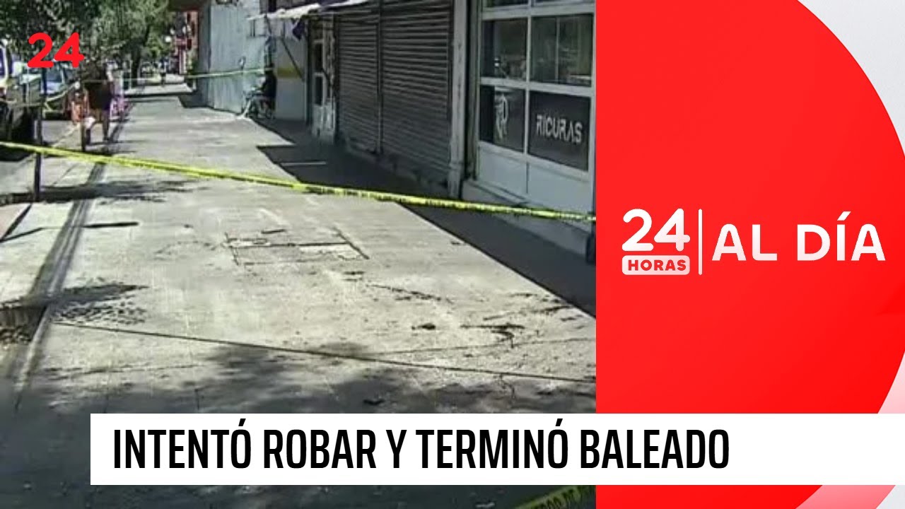 Delincuente intentó robar en casa de cambios y terminó baleado | 24 Horas TVN Chile
