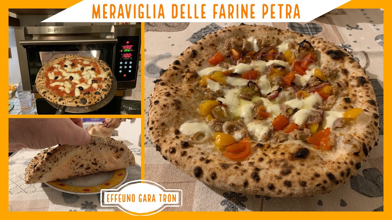 La pizza con tonno, cipolle, pomodorini rossi e gialli