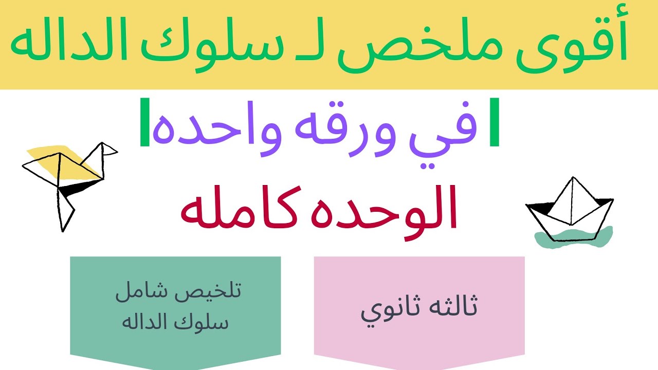 سلوك الدالة |أقوى تلخيص | الوحده كلها| بكل تفاصيلها