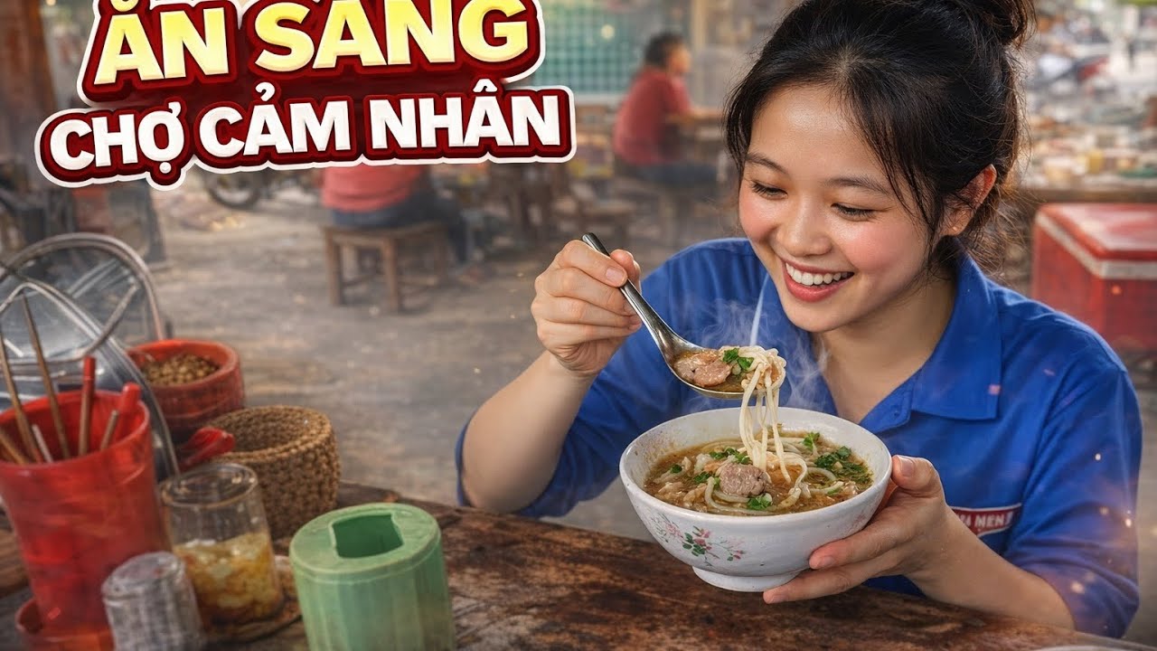 em gái ăn sáng, chợ phiên cảm nhân ,lào cai