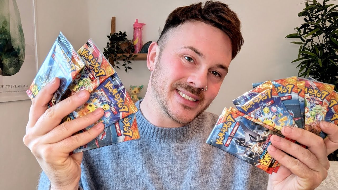 Asmr opening Pokémon cards surging sparks packs 🌊⚡ ( whispered )