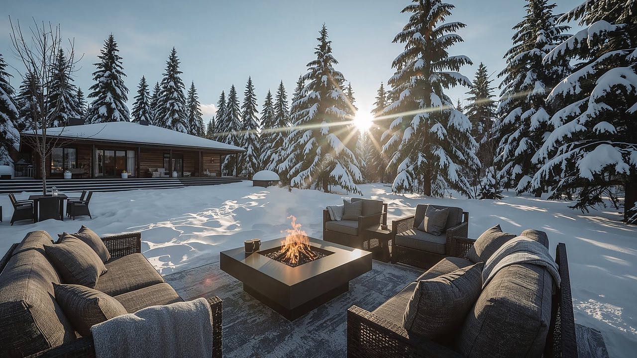 🔥 Warm Winter Fire pit Ambience for Relaxing Melodies for Deep Calm & Uplifting Mood