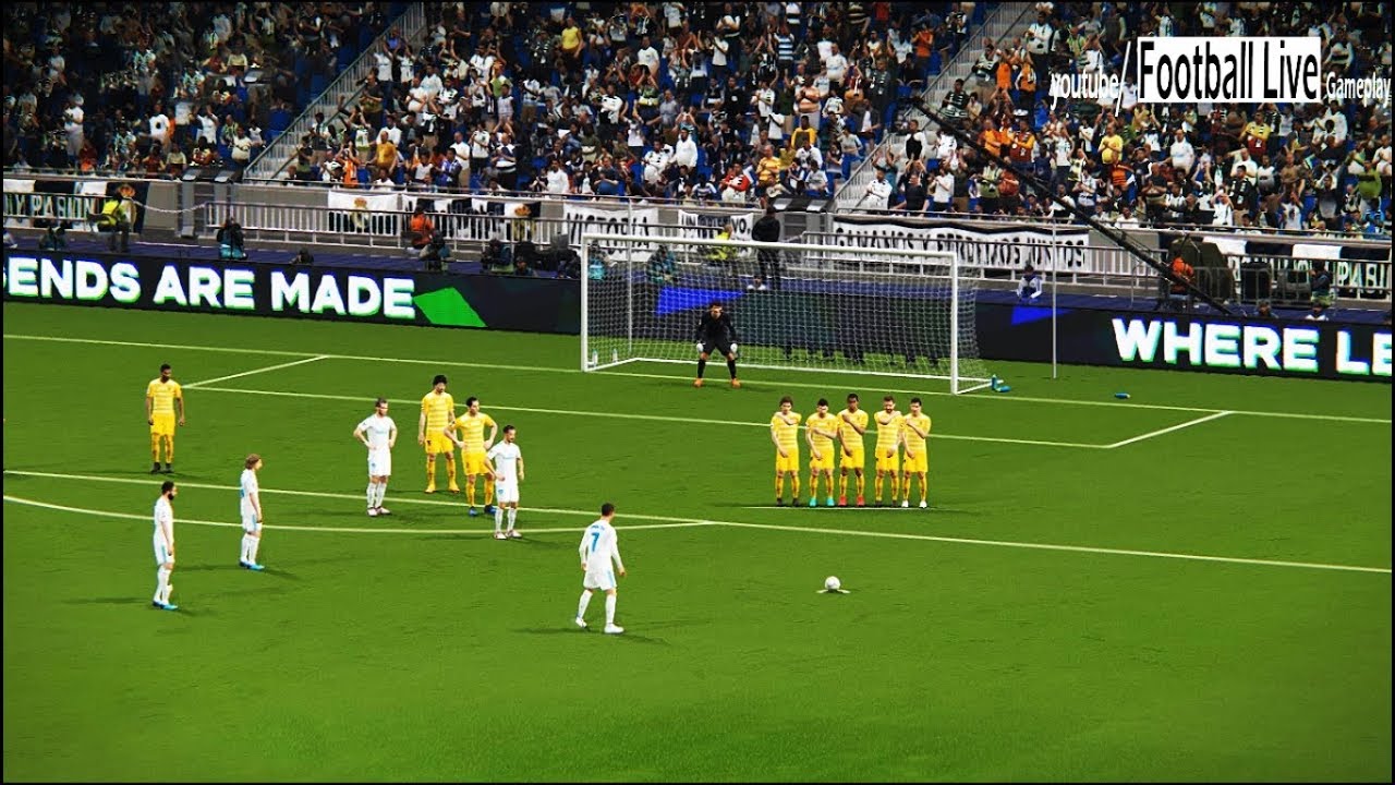 PES 2018 | Real Madrid vs Girona | Ronaldo Free Kick Goal | Gameplay PC