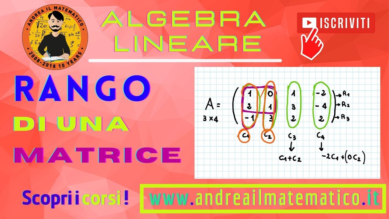 Matrici - Rango di una matrice | Andrea il Matematico