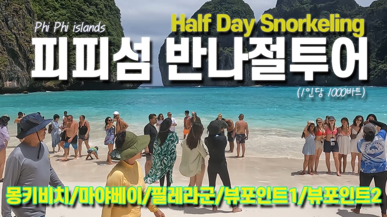 피피섬 스노쿨링 반나절투어 (#마야베이 #필레라군 #몽키비치) #vlog 【푸켓5】