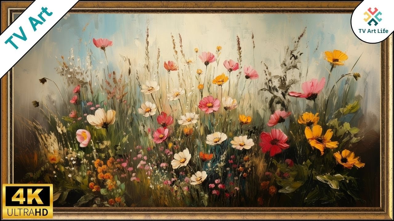Vintage Wildflower Oil Painting Frame TV Art | Flower Art for TV | Spring Flowers | 10 hours