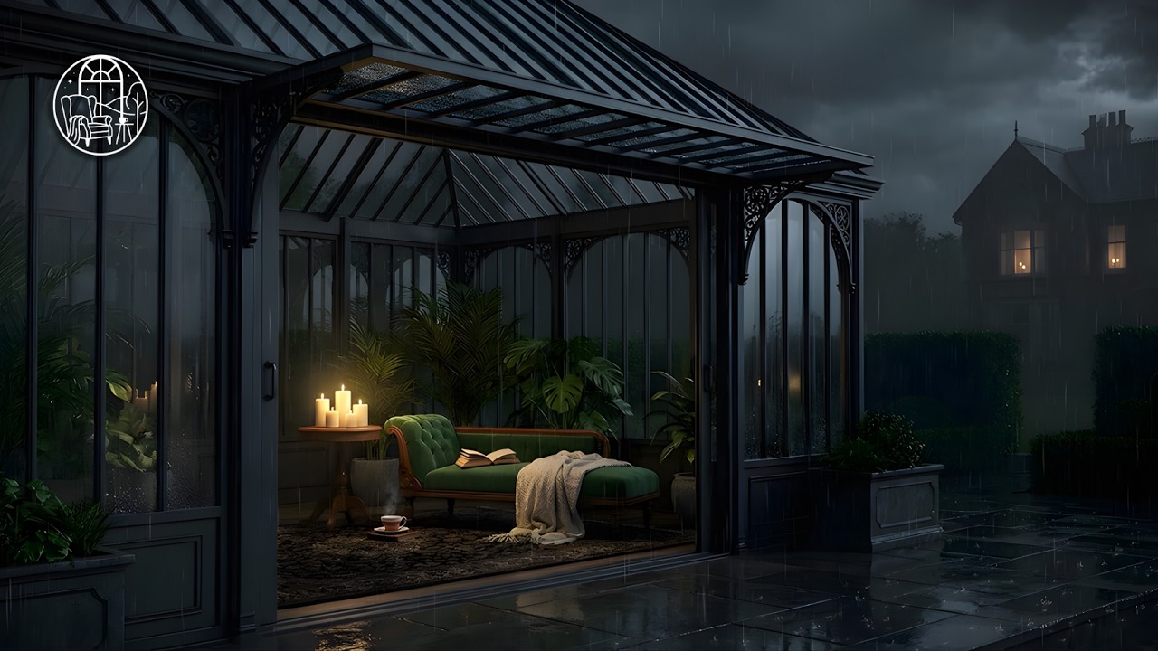 Natural Brown Noise in a Victorian Glasshouse | Heavy Rain for Sleep | 3 Hours (No Thunder)