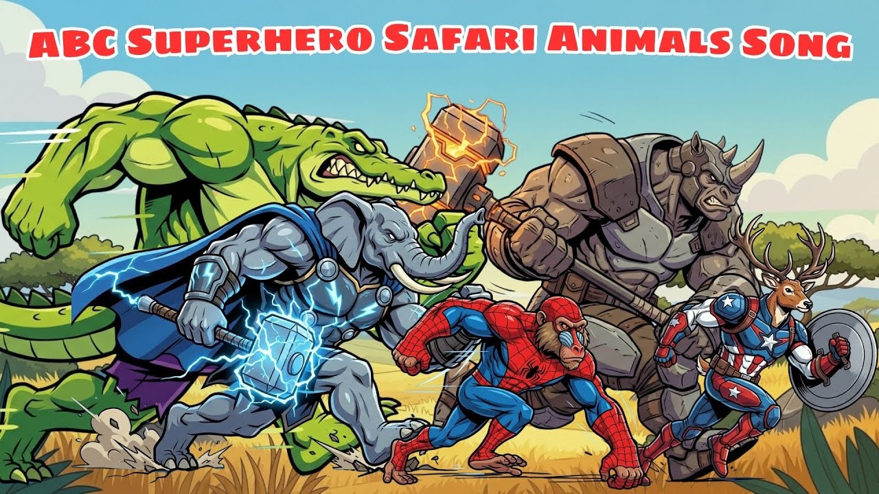 ABC Superhero Animals 🦁🦸‍♂️ Learn Alphabet, Animal Sounds & Save Animals Song for Kids