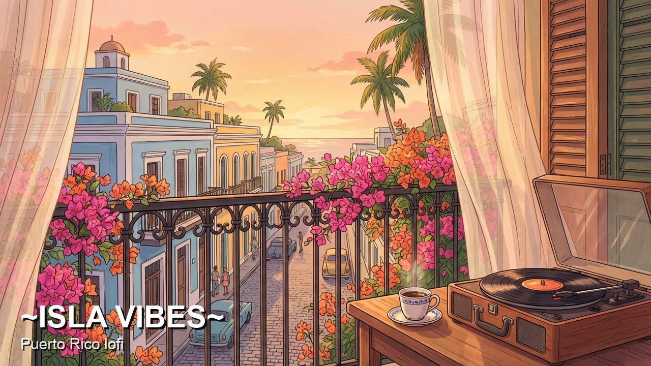 Golden Hour in Old San Juan | 1 Hour Tropical Lofi for Focus