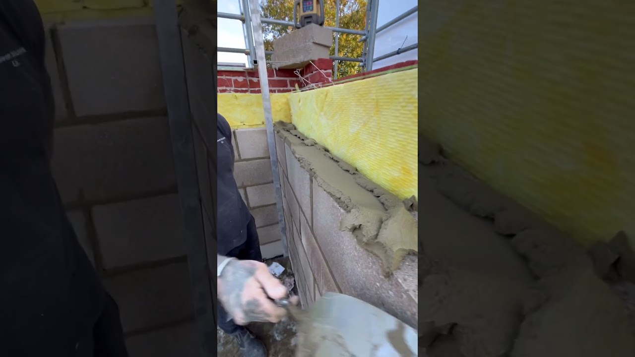 6 inch blocks 🤮 #bricklaying #brickwork #mortar #tradesman #construction