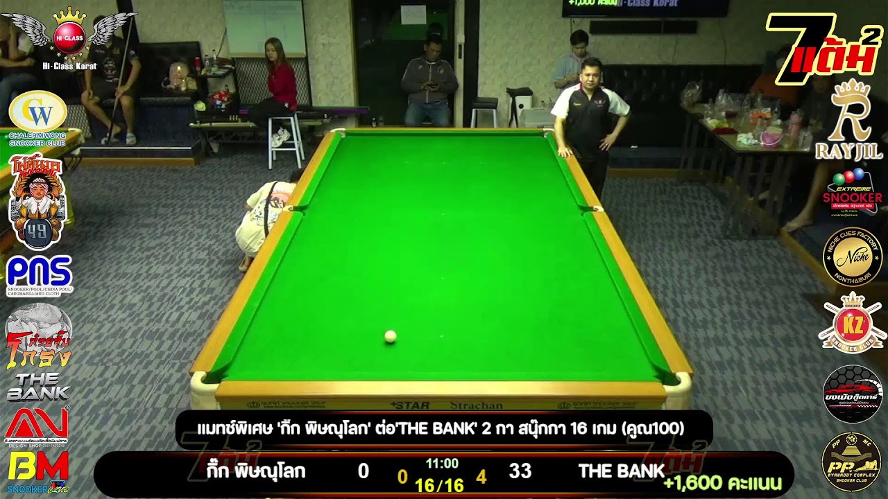 แมทช์พิเศษ 'กิ๊ก พิษณุโลก' ต่อ'THE BANK' 2 กา สนุ๊กกา 16 เกม (คูณ100)
