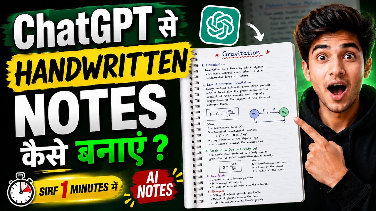 How to Create Topper-Style Handwritten Notes with ChatGPT 📝 | AI Notes for Students | ChatGPT Prompt
