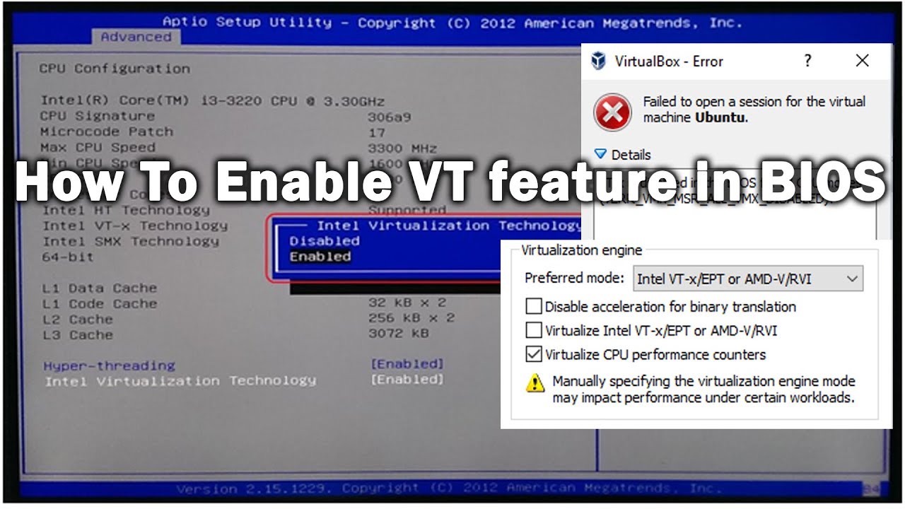 How to Enable VT feature in BIOS | Intel VT-x/EPT or AMD-v/RVI