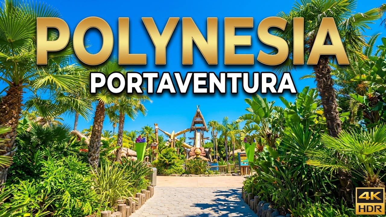 🌴🎢 PortAventura World Polynesia 🇪🇸 | Relaxing Theme Park Walk – Salou