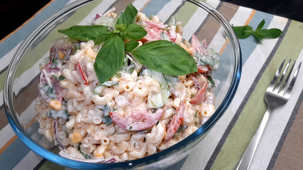 😍Həm nahar, həm axşam yeməyi, həm də salat❗️Çox dadlı, doyumlu makaron salatı |MYFOODCHANNEL