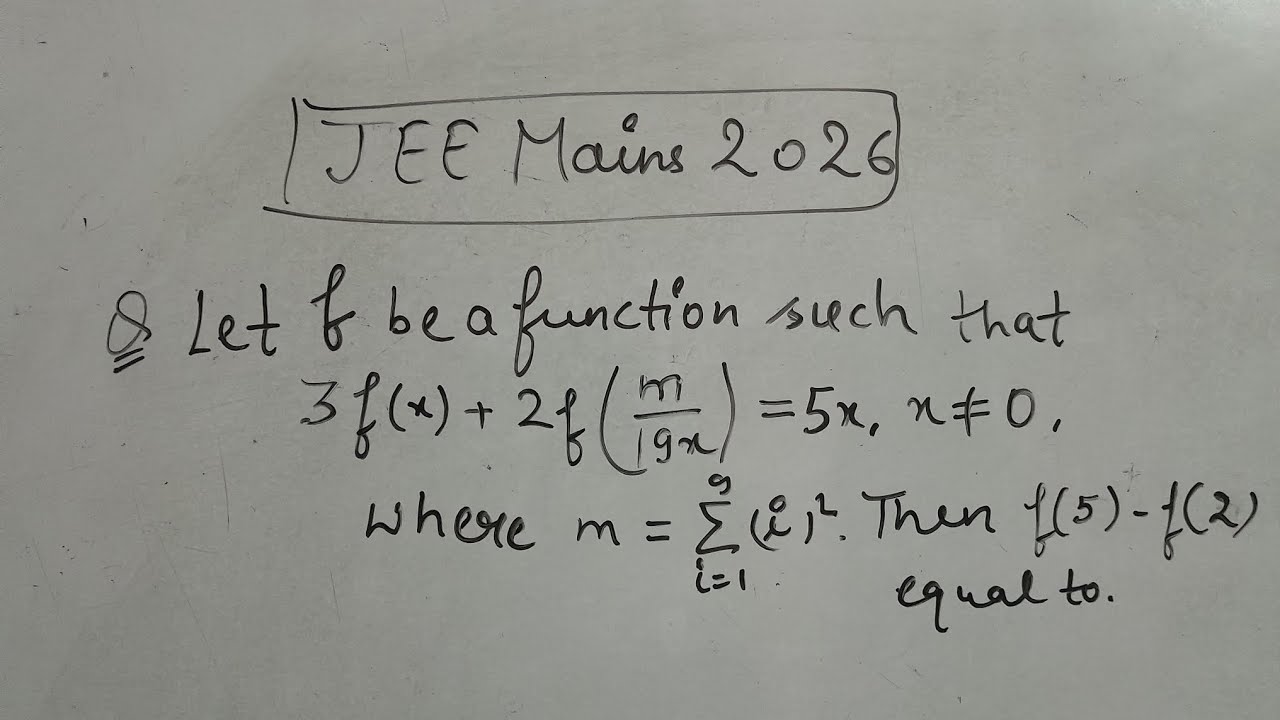 IIT JEE MAINS 2026|FUNCTIONS BASED QUESTION|@Mathemystic 
