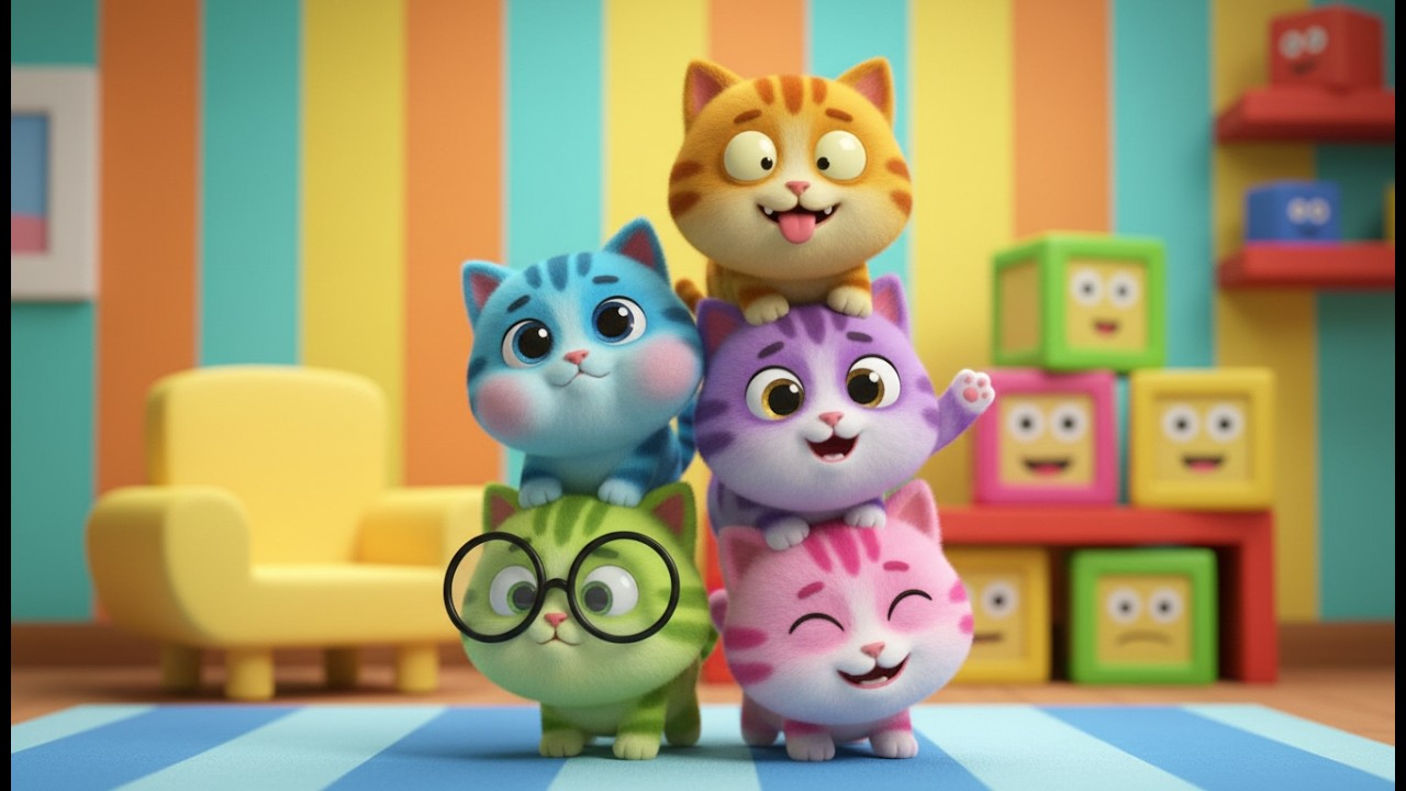 5 Petits Chats 2 | Chanson pour Enfants | Comptine Douce en Français