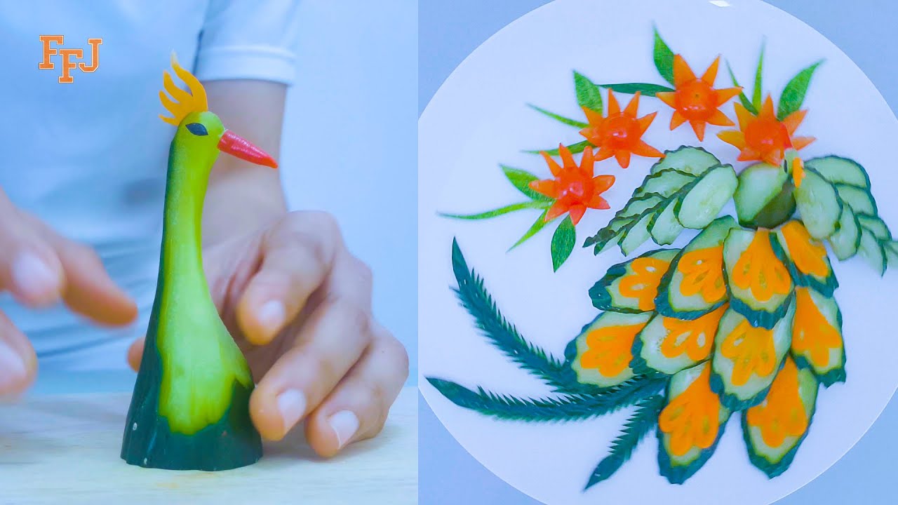 Creative Peacock Garnish Arrangement for Masterchef