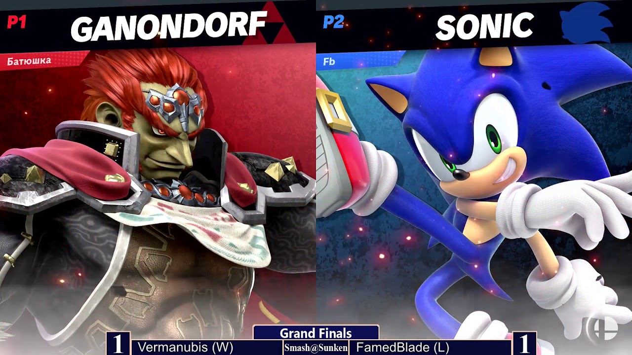 Smash@Sunken #69 - Vermanubis (Ganondorf) vs FamedBlade (Sonic) - Ultimate Singles GF
