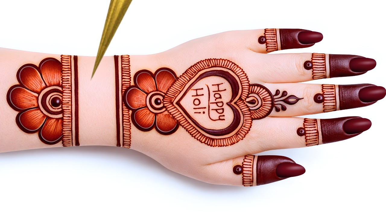 Holi Special Mehndi Design 2026 | Happy Holi Easy Front Hand Mehndi | Holi #Mehndi | होली की मेहंदी