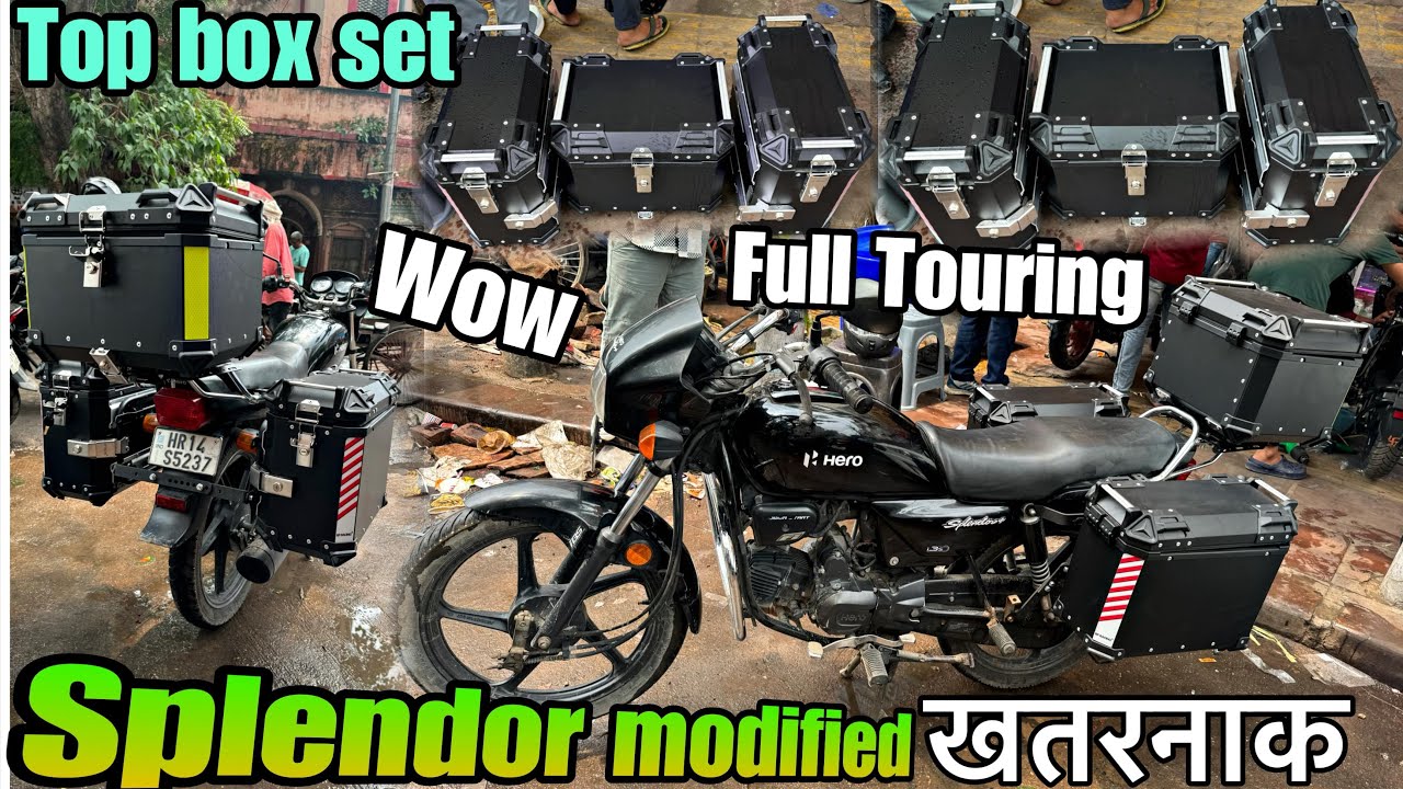 Hero Splendor Modifications | Splendor modified | top box or side panniers