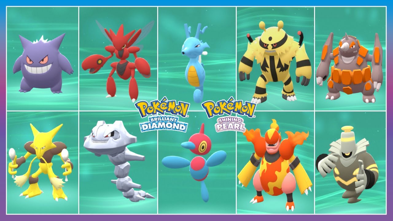 Pokémon Brilliant Diamond & Shining Pearl All Pokemon Trade Evolves From Gen (1-4)